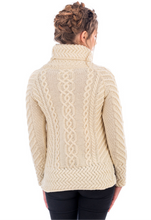 Load image into Gallery viewer, Saol Knitwear Fisherman Wool Funnel Neck Sweater