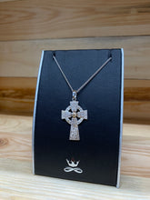 Load image into Gallery viewer, Boru® Antique Silver Cross Celtic Warrior ® – Medium with Rose Gold Plated Bead
