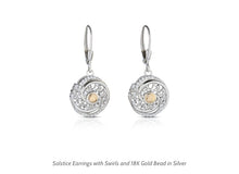 Load image into Gallery viewer, Boru® Solstice Earrings with Swirls and 18K Gold Bead
