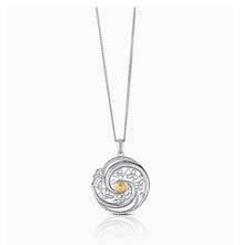 Load image into Gallery viewer, Boru® Winter Solstice Pendant with Swirls and 18K Gold Bead