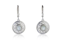 Load image into Gallery viewer, Boru Arian Celtic Knot Drop Earrings with Mother of Pearl