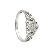 Load image into Gallery viewer, Boru Contemporary Ladies Pave Claddagh Ring