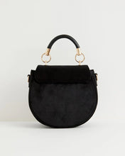 Load image into Gallery viewer, Fable Deer & Moon Embroidered Black Velvet Saddle Bag