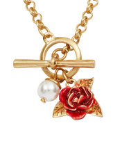 Load image into Gallery viewer, Fable English Rose Pearl Toggle Gold-Plated Necklace