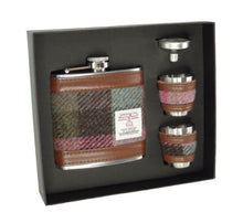 Load image into Gallery viewer, Harris Tweed 6oz Flask Gift Set