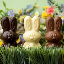 Load image into Gallery viewer, Peace by Chocolate Easter Hollow Bunny 3-Pack 150g
