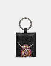 Load image into Gallery viewer, Yoshi Black Highland Cow Leather Keyring