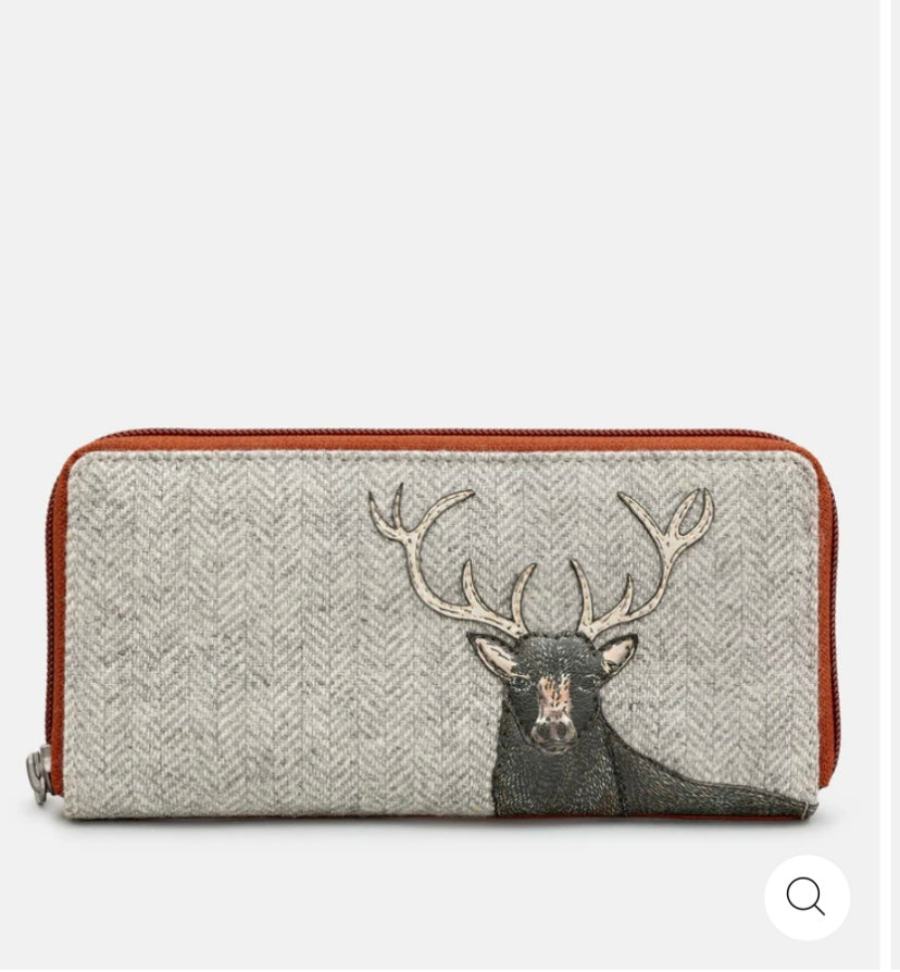 Yoshi Stag Tweed and Leather Purse