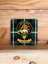 Load image into Gallery viewer, Scottish Clan Crest &amp; Tartan Coasters
