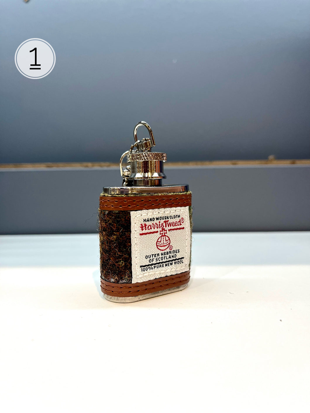 Harris Tweed Keychain Flask
