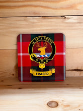 Load image into Gallery viewer, Scottish Clan Crest &amp; Tartan Coasters
