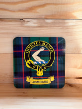 Load image into Gallery viewer, Scottish Clan Crest &amp; Tartan Coasters
