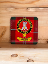Load image into Gallery viewer, Scottish Clan Crest &amp; Tartan Coasters

