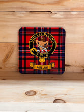 Load image into Gallery viewer, Scottish Clan Crest &amp; Tartan Coasters
