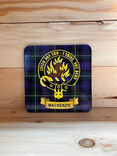 Load image into Gallery viewer, Scottish Clan Crest &amp; Tartan Coasters
