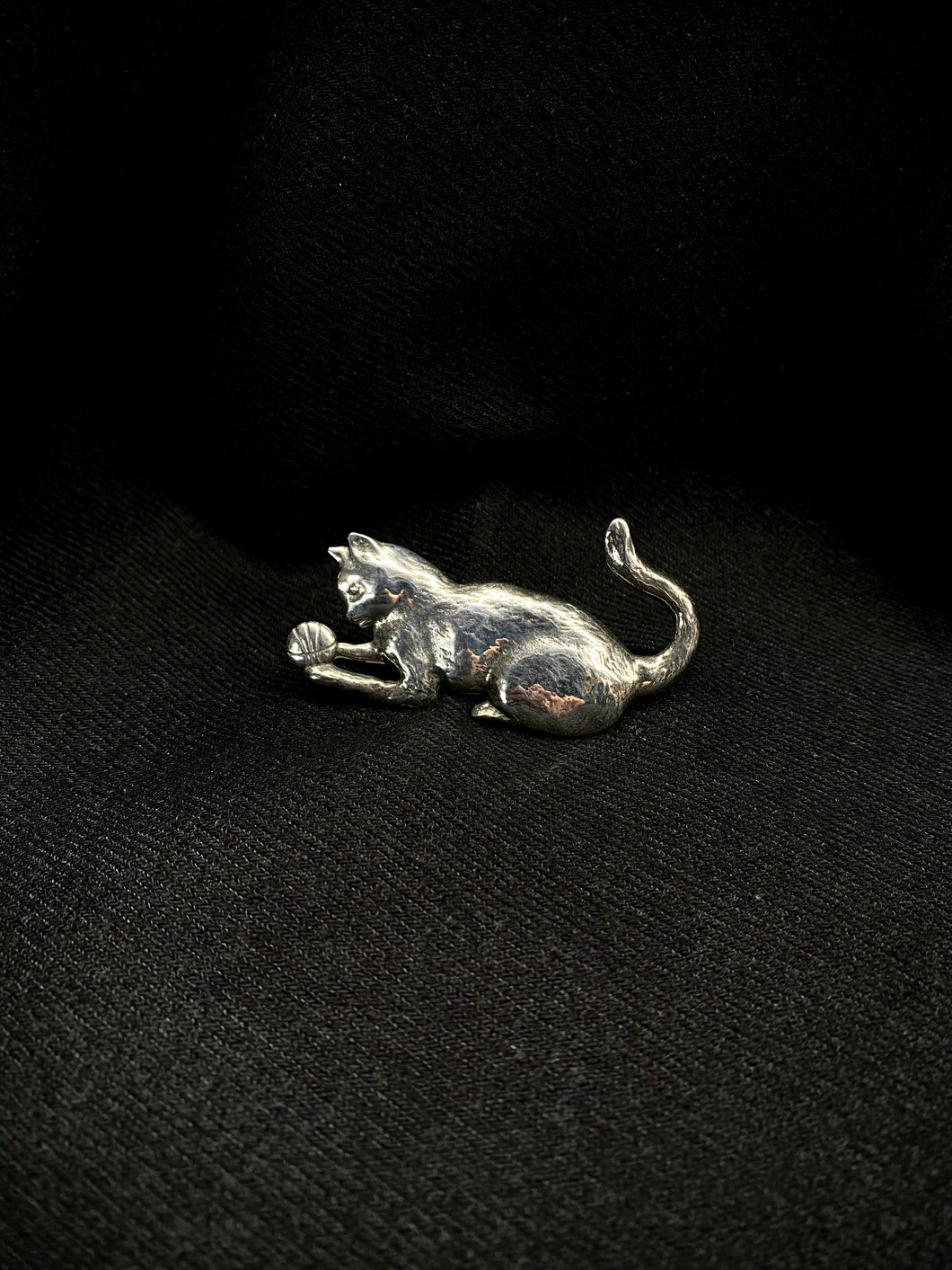 Lady Crow Cat Pewter Scarf Pin