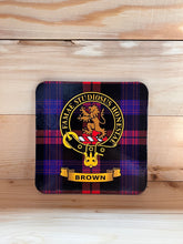 Load image into Gallery viewer, Scottish Clan Crest &amp; Tartan Coasters

