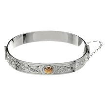 Load image into Gallery viewer, Boru® Original Celtic Warrior ® Shield Bangle with 18K Gold Bead
