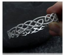 Load image into Gallery viewer, Boru® Interlaced Celtic Pattern Bangle with Cubic Zirconia
