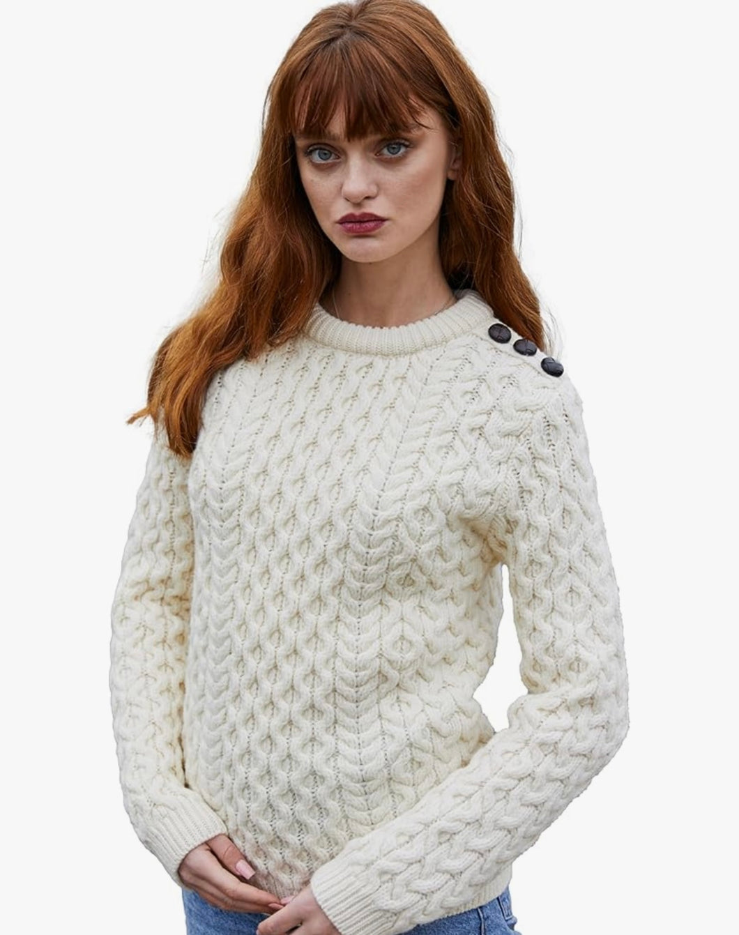 Saol Knitwear Ladies Side Button Sweater