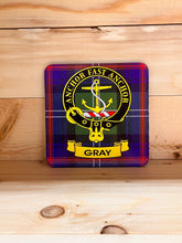 Load image into Gallery viewer, Scottish Clan Crest &amp; Tartan Coasters
