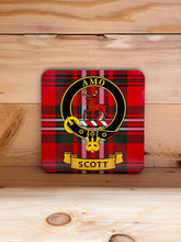Load image into Gallery viewer, Scottish Clan Crest &amp; Tartan Coasters
