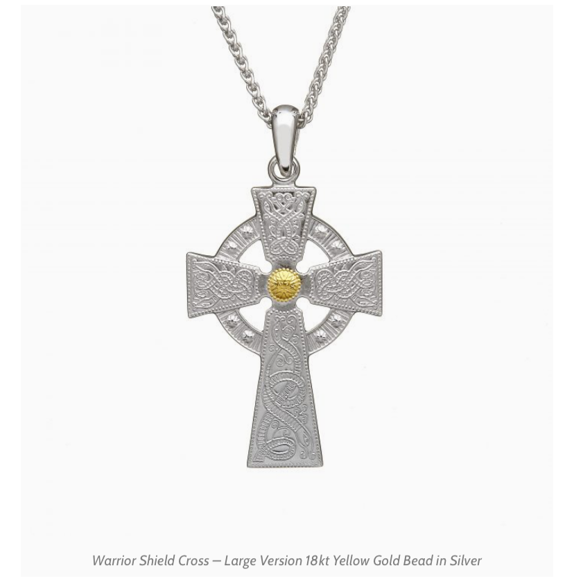 Warrior Shield Cross – Large Version 18kt Yellow Gold Bead