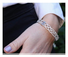 Load image into Gallery viewer, Boru® Interlaced Celtic Pattern Bangle with Cubic Zirconia
