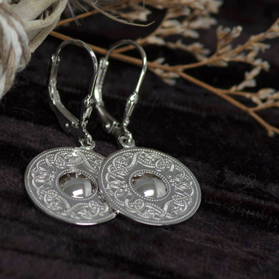Boru Celtic Warrior Small Disc Drop Earrings