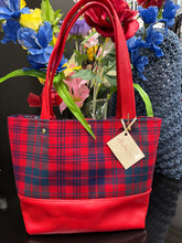Load image into Gallery viewer, Ross Red Modern Tartan Tote
