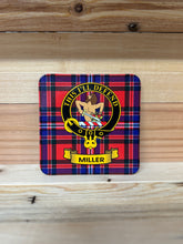 Load image into Gallery viewer, Scottish Clan Crest &amp; Tartan Coasters
