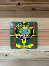 Load image into Gallery viewer, Scottish Clan Crest &amp; Tartan Coasters
