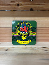 Load image into Gallery viewer, Scottish Clan Crest &amp; Tartan Coasters
