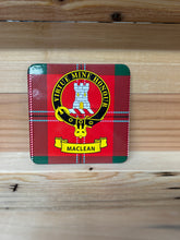 Load image into Gallery viewer, Scottish Clan Crest &amp; Tartan Coasters
