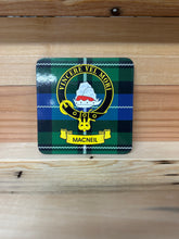 Load image into Gallery viewer, Scottish Clan Crest &amp; Tartan Coasters
