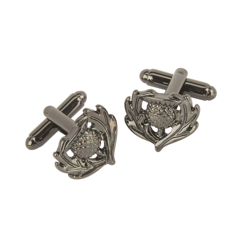 Black Chrome Thistle Cufflinks