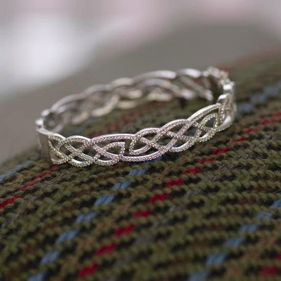 Boru® Interlaced Celtic Pattern Bangle with Cubic Zirconia