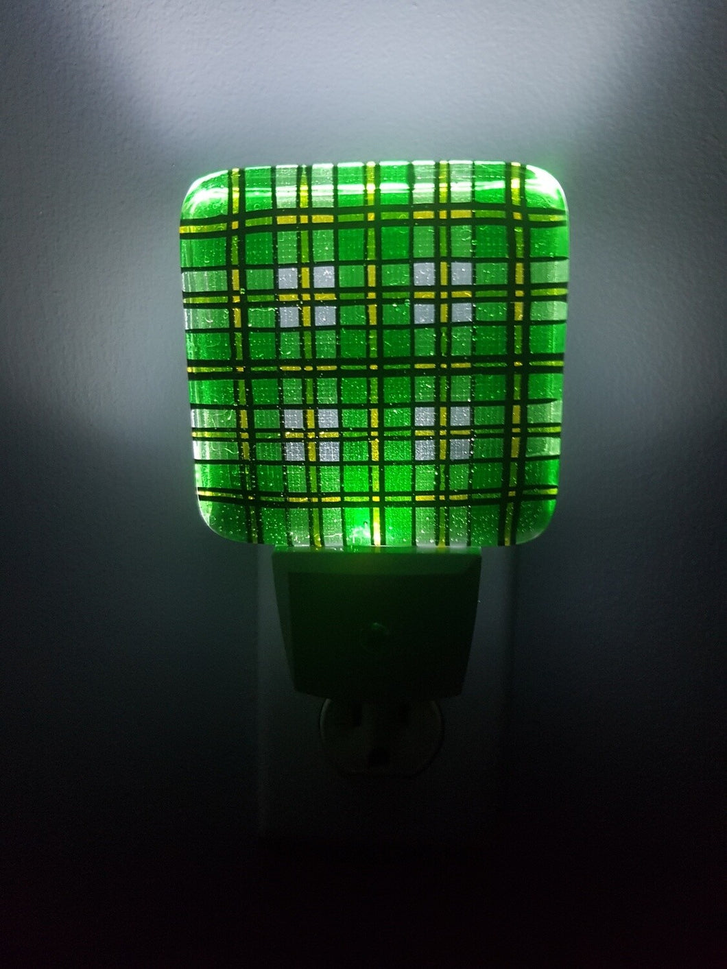 Fused Glass Cape Breton Tartan Night Light