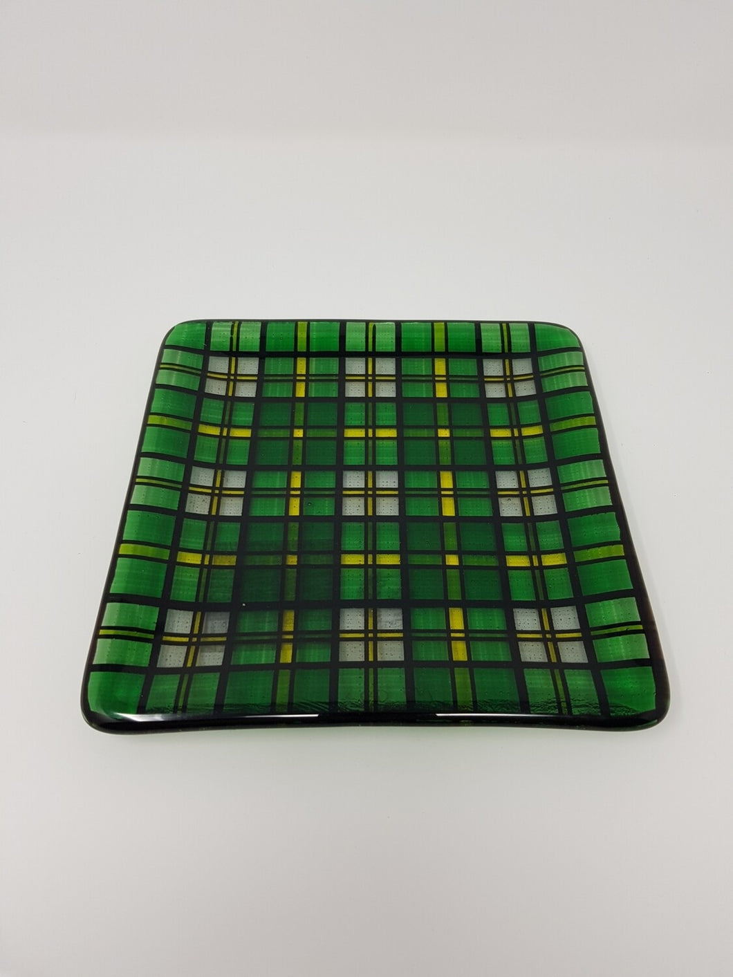 Fused Glass Cape Breton Tartan Small Plate
