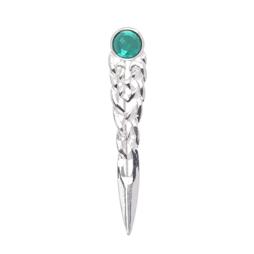 Celtic Kilt Pin with Stone