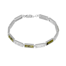 Load image into Gallery viewer, Connemara Marble Celtic Link Silver Bracelet
