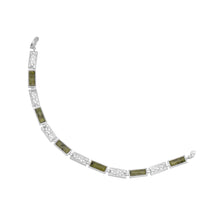 Load image into Gallery viewer, Connemara Marble Celtic Link Silver Bracelet
