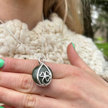 Load image into Gallery viewer, Connemara Marble Silver Shamrock Reversible Pendant
