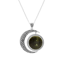 Load image into Gallery viewer, Connemara Marble Sun &amp; Moon Silver Pendant

