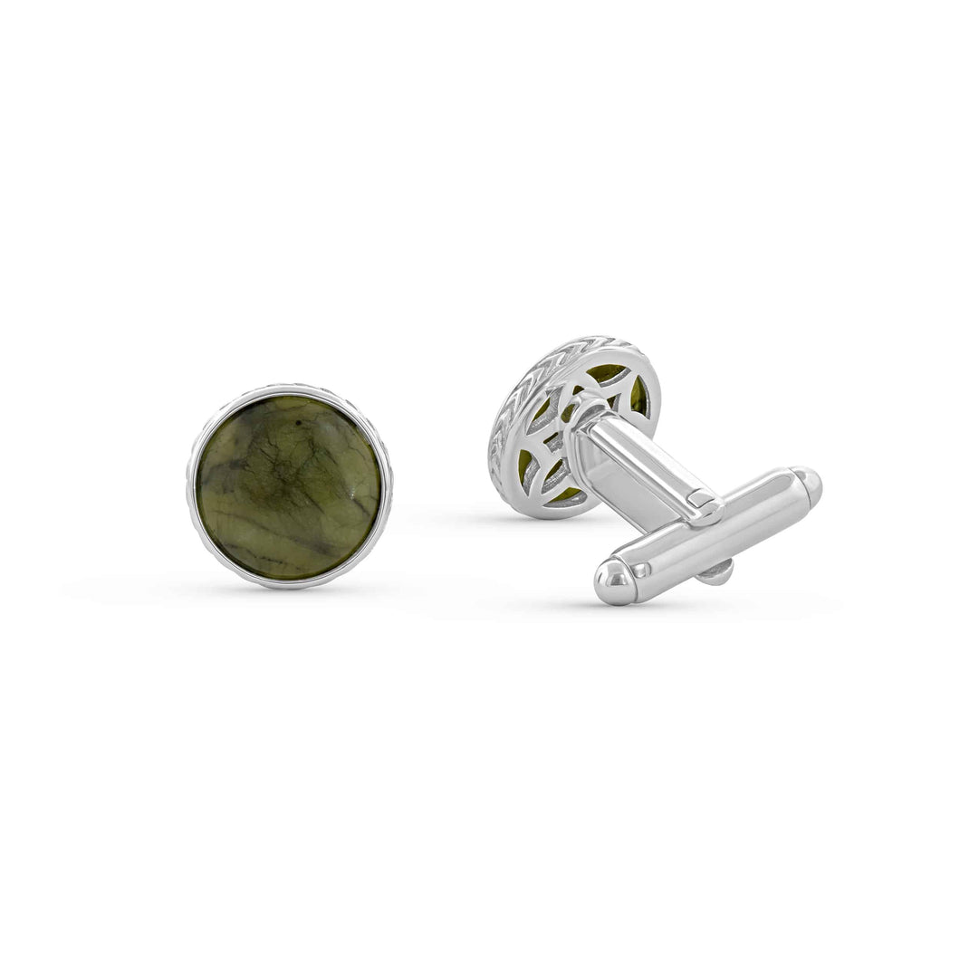 Connemara Marble Domed Celtic Cufflinks
