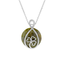 Load image into Gallery viewer, Connemara Marble Silver Shamrock Reversible Pendant

