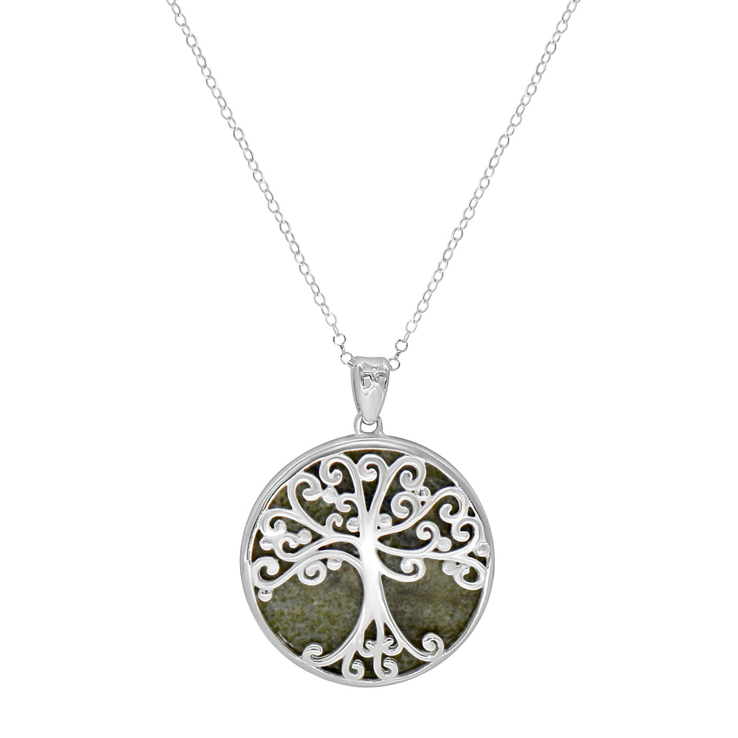 Connemara Marble Tree of Life Pendent with Irish Sterling Silver