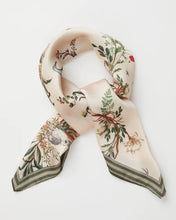 Load image into Gallery viewer, Fable Toile de Jouy Olive Green Square Scarf
