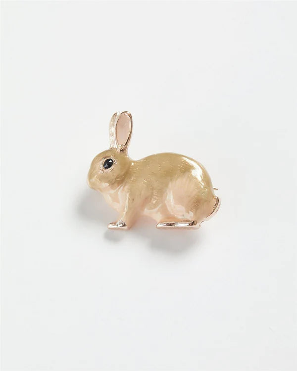 Fable Enamel Rabbit Brooch