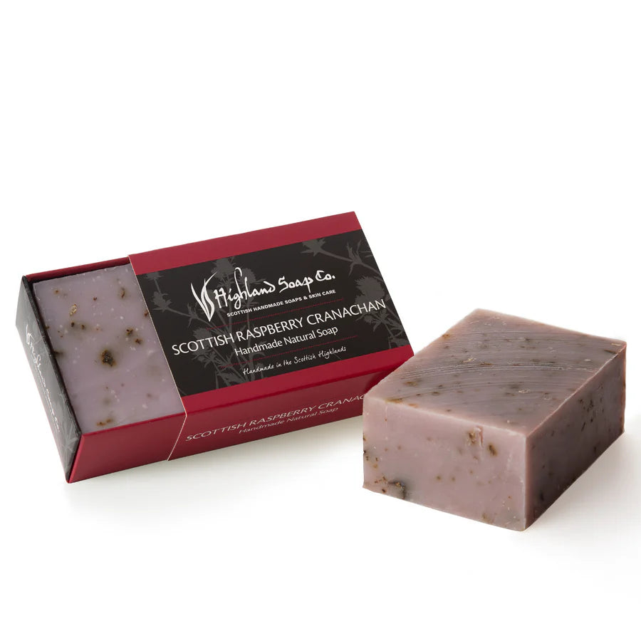 Highland Soap Co Scottish Raspberry Cranachan Natural Soap 190g